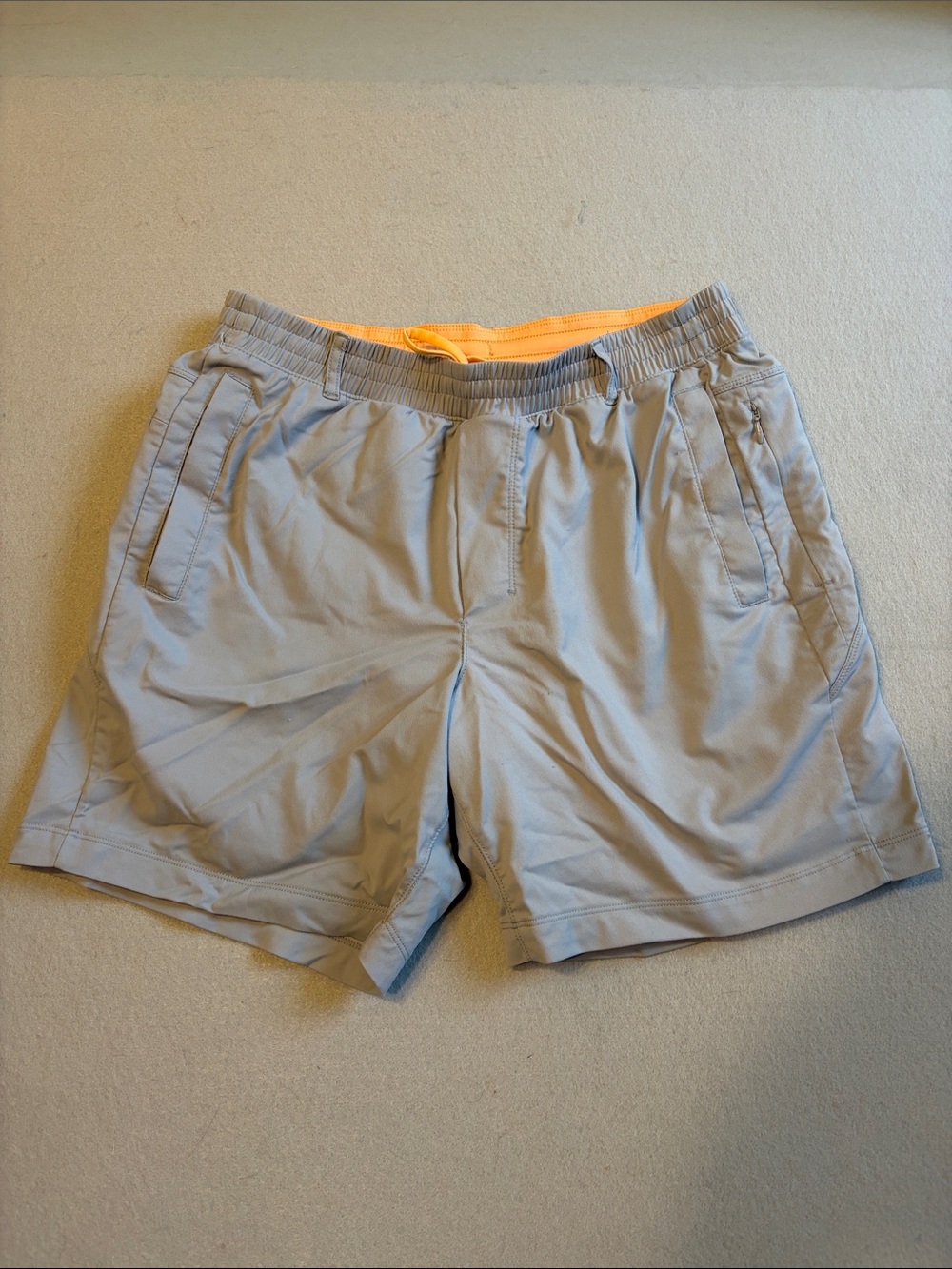 Birddogs Light Gray Athletic Shorts with Orange Waistband